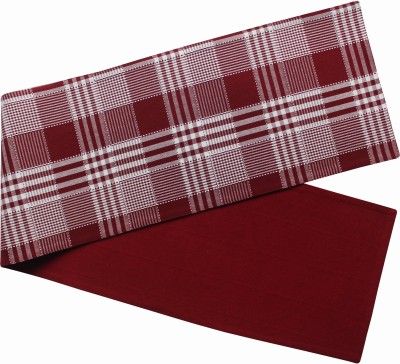 AIRWILL Maroon 152 cm Reversible Table Runner(Cotton)