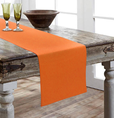 AIRWILL Orange 152 cm Reversible Table Runner(Cotton)