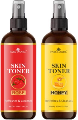 PARK DANIEL Natural Rose & Honey Skin Toner Combo Pack Of 2 Bottles Of 100ml (200ml) Makeup Remover(200 ml)