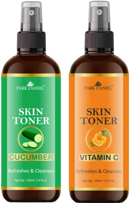 PARK DANIEL Natural Cucumber & Vitamin C Skin Toner Combo Pack Of 2 Bottles Of 100ml (200ml) Makeup Remover(200 ml)