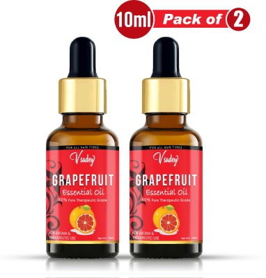 vsadey Grapefruit Oil - Pure and Therapeutic Grade - Massage Suitable for All Skin Types Pure Essential Oil - 10 ml (Pack of 2)(20 ml)