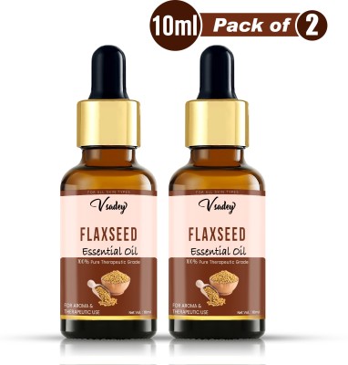 vsadey Cold Pressed Natural Flaxseed oil for Joints, Hair, Skin and Nails - 10 ml (Pack of 2)(20 ml)