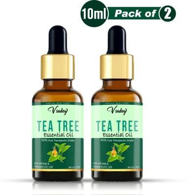 vsadey Tea Tree Essential Oil For Skin, Hair, Face, Acne Care, Pure, Natural And Undiluted Therapeutic Grade Essential Oil - 10 ml (Pack of 2)(20 ml)