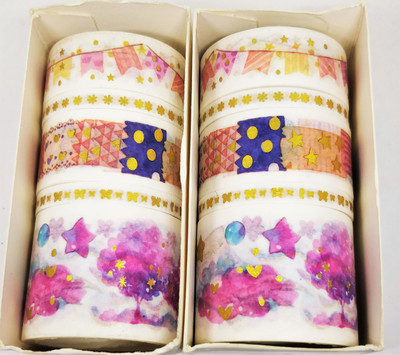 Craftcape Washi tape Handheld Paper Tape (Manual)(Set of 5, Multicolor)
