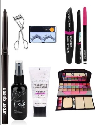 URBEN QUEEN kajal & eyelash & eyelash curler & fixerrr & primer & mascara & eyeliner & eyebrow pencil & TYA 6155 Makeup Kit ( 9 items )(9 Items in the set)