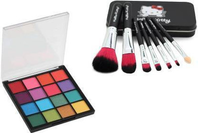 TheTopNotch 7 Pcs Makeup Brush With Ultimate Eyeshadow Palette(2 Items in the set)
