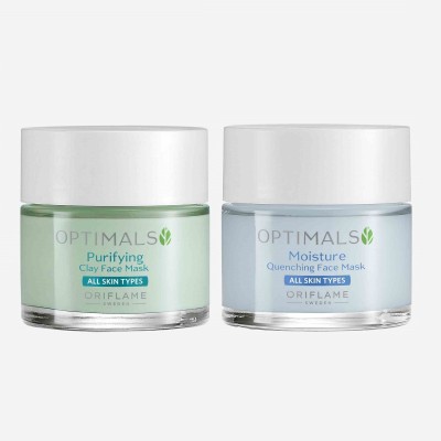 Oriflame OPTIMALS Purifying Clay Face Mask and Moisture Quenching Face Mask (Combo of 2)(100 g)