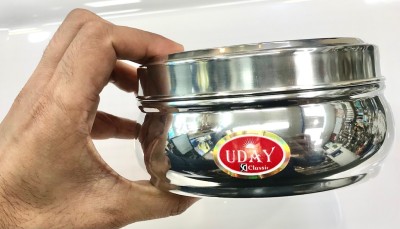 UDAY STEELS Steel Fridge Container  - 400 ml(Silver)