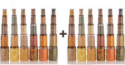 AURUMWARE Plastic Cereal Dispenser  - 250 ml, 350 ml, 600 ml, 1200 ml, 2000 ml(Pack of 60, Grey)