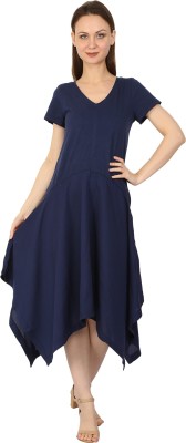 SELFYS Women High Low Dark Blue Dress