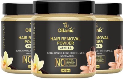 Oilanic Vanilla Hair Removal Powder Combo Pack of 3 Jar 100gms (300gms) Wax(300 g, Set of 3)