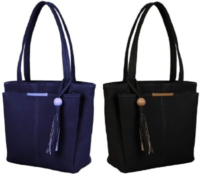 TARSHI Women Blue, Black Hand-held Bag(Pack of: 2)