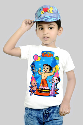 Riva Printography Boys Graphic Print Cotton Blend Regular T Shirt(Multicolor, Pack of 1)