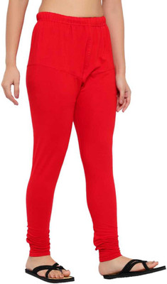 sr enterprises Churidar  Ethnic Wear Legging(Red, Solid)