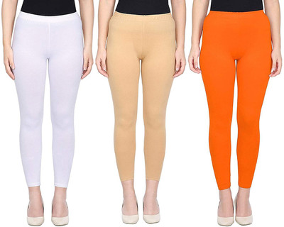 TooLook Ankle Length  Ethnic Wear Legging(White, Beige, Orange, Solid)