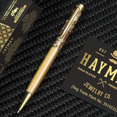 Hayman Luxury with Real 24K Gold Flakes with gift box Ball Pen(Ink Color - Blue)