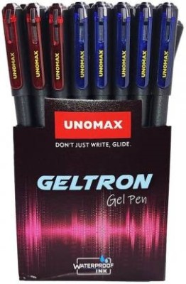 UNOMAX Geltron Gel Pen Jar(Pack of 35 Blue. 12 Black and 3 Red) Gel Pen(Pack of 50, Blue, Black, Red)