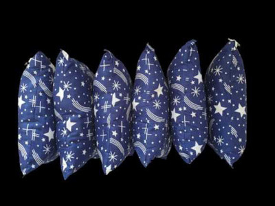 tijoriam Microfibre Body Pillow Pack of 6 Abstract Premium Blue Star Printed(Blue)