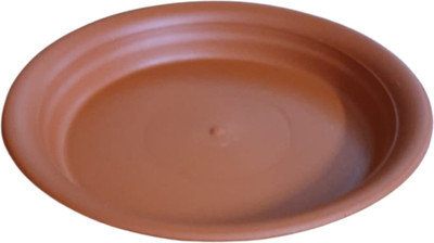 Naturally Green Bottom tray terracotta size 1 (4 inch) pack of 6 Plant Container Set(Pack of 6, Plastic)
