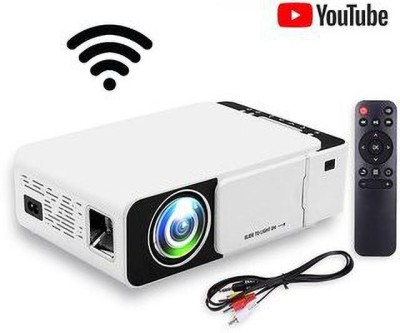 IBS T6 WIFI LED Projector 1080p Full HD with Built-in YouTube - Supports Wifi, HDMI,VGA,AV IN,USB, Miracast - Mini Portable 4700 lm LCD Corded Portable Projector(White)