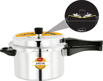 Pigeon Special Spill Free Clean Cook Induction Bottom Aluminium Pressure Cooker 5 L Outer Lid Induction Bottom Pressure Cooker(Aluminium)