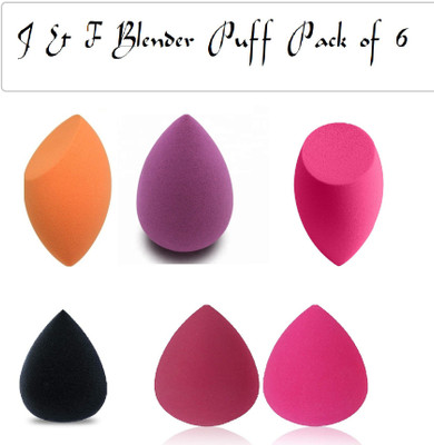 J & F Makeup Beauty Foundation Cream Powder Blender Sponge Set Of 6