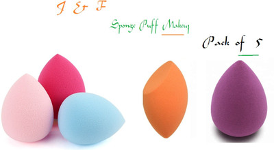 J & F Makeup Beauty Foundation Cream Powder Blender Sponge Set Of 5