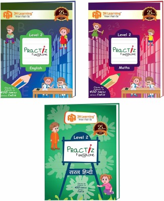 UKG 240 Pages Of Writing Practice 3 Books Bundle - PractiZ - Fun @ Home - Level 2 / KG 2 Covering English, Maths & Hindi (Paperback, 3H Learning)(Paperback, 3H Learning)