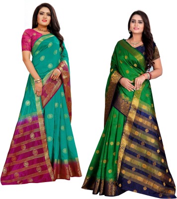 lensta creation Self Design Kanjivaram Art Silk Saree(Multicolor)