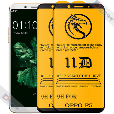 HQ Protection Edge To Edge Tempered Glass for Oppo F5 |With Easy Installation Kit|Impact Absorb|Full Adhesive Glass|(Pack of 2)