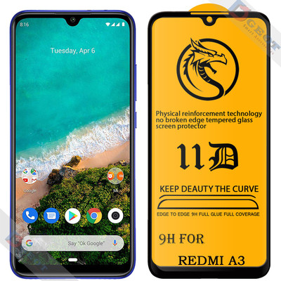 HQ Protection Edge To Edge Tempered Glass for Mi A3 |With Easy Installation Kit|Impact Absorb|Full Adhesive Glass|(Pack of 1)