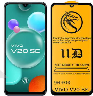 XRENGTH Edge To Edge Tempered Glass for -Vivo V20 Se |With Easy Installation Kit|Impact Absorb|Full Adhesive Glass|(Pack of 1)