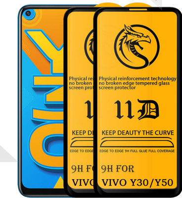 HQ Protection Edge To Edge Tempered Glass for Vivo Y30 |With Easy Installation Kit|Impact Absorb|Full Adhesive Glass|(Pack of 1)