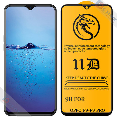 XRENGTH Edge To Edge Tempered Glass for -Oppo F9 Pro |With Easy Installation Kit|Impact Absorb|Full Adhesive Glass|(Pack of 1)