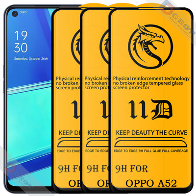 HQ Protection Edge To Edge Tempered Glass for Oppo A52 |With Easy Installation Kit|Impact Absorb|Full Adhesive Glass|(Pack of 1)