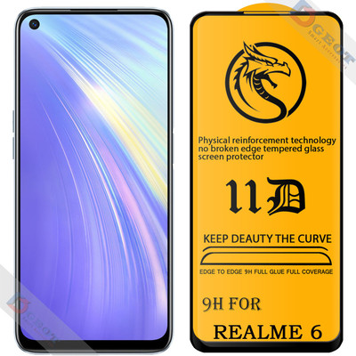 XRENGTH Edge To Edge Tempered Glass for -Realme 6 |With Easy Installation Kit|Impact Absorb|Full Adhesive Glass|(Pack of 1)
