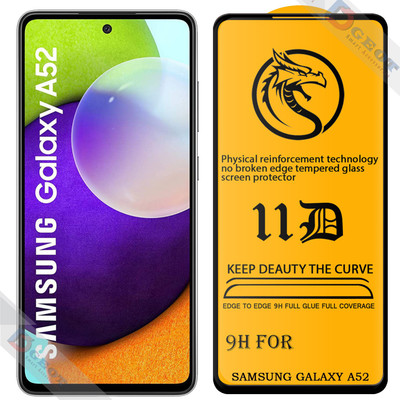 XRENGTH Edge To Edge Tempered Glass for -Samsung Galaxy A52 |With Easy Installation Kit|Impact Absorb|Full Adhesive Glass|(Pack of 1)