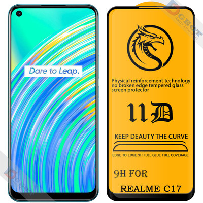 HQ Protection Edge To Edge Tempered Glass for Realme C17 |With Easy Installation Kit|Impact Absorb|Full Adhesive Glass|(Pack of 1)
