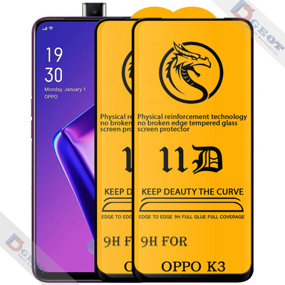 HQ Protection Edge To Edge Tempered Glass for Oppo K3 |With Easy Installation Kit|Impact Absorb|Full Adhesive Glass|(Pack of 1)