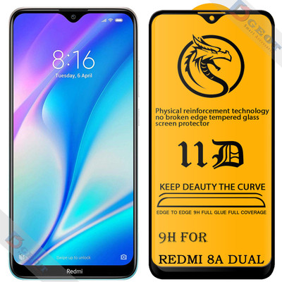 HQ Protection Edge To Edge Tempered Glass for Redmi 8A Dual |With Easy Installation Kit|Impact Absorb|Full Adhesive Glass|(Pack of 1)