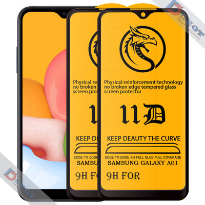 HQ Protection Edge To Edge Tempered Glass for Samsung Galaxy A01 |With Easy Installation Kit|Impact Absorb|Full Adhesive Glass|(Pack of 1)