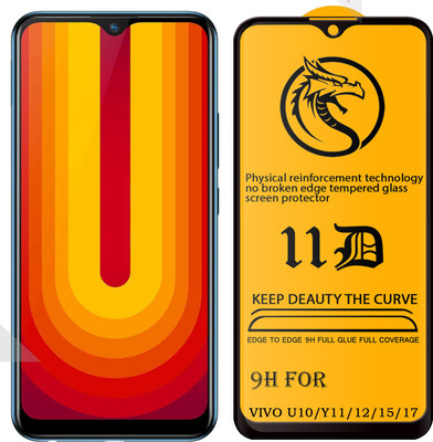 XRENGTH Edge To Edge Tempered Glass for -Vivo U10 |With Easy Installation Kit|Impact Absorb|Full Adhesive Glass|(Pack of 1)