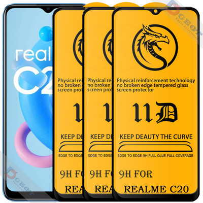HQ Protection Edge To Edge Tempered Glass for Realme C20 |With Easy Installation Kit|Impact Absorb|Full Adhesive Glass|(Pack of 1)