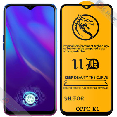 HQ Protection Edge To Edge Tempered Glass for Oppo K1 |With Easy Installation Kit|Impact Absorb|Full Adhesive Glass|(Pack of 1)