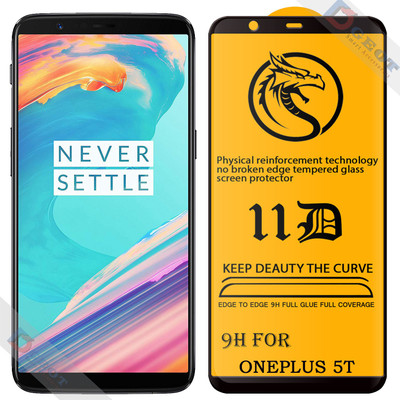 XRENGTH Edge To Edge Tempered Glass for -Oneplus 5T |With Easy Installation Kit|Impact Absorb|Full Adhesive Glass|(Pack of 1)
