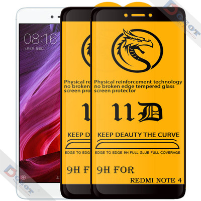 HQ Protection Edge To Edge Tempered Glass for Redmi Note 4X |With Easy Installation Kit|Impact Absorb|Full Adhesive Glass|(Pack of 2)