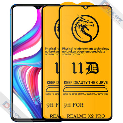 HQ Protection Edge To Edge Tempered Glass for Realme X2 Pro |With Easy Installation Kit|Impact Absorb|Full Adhesive Glass|(Pack of 2)