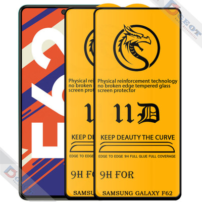 HQ Protection Edge To Edge Tempered Glass for Samsung Galaxy F62(Pack of 2)