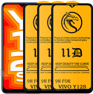 HQ Protection Edge To Edge Tempered Glass for Vivo Y12S |With Easy Installation Kit|Impact Absorb|Full Adhesive Glass|(Pack of 1)