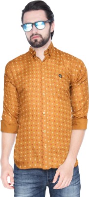 Indi Hemp Men Printed Casual Gold Shirt